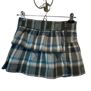 GEOX Respira Girls Gray and Blue Plaid Skirt Mini Size 8 Years